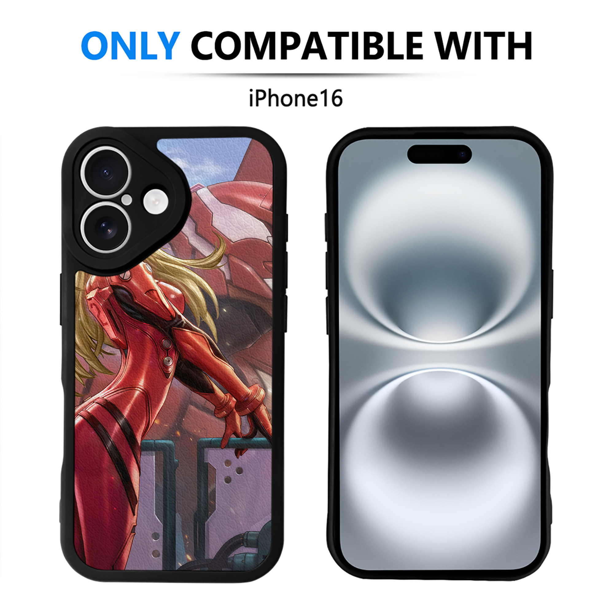 （画像用） EVA 新世紀エヴァンゲリオン 【iPhone 16シリーズ対応】シリコンスマホケース（レザー調） 材質：シリコン